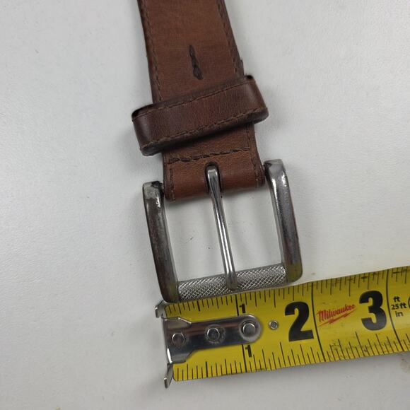 Allen Edmonds Belt Mens 32 Brown Leather Handcrafted Made in USA Dress Casual - Picture 12 of 14